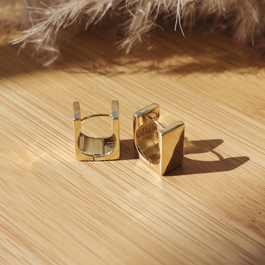 Square Rebel Gold Earring