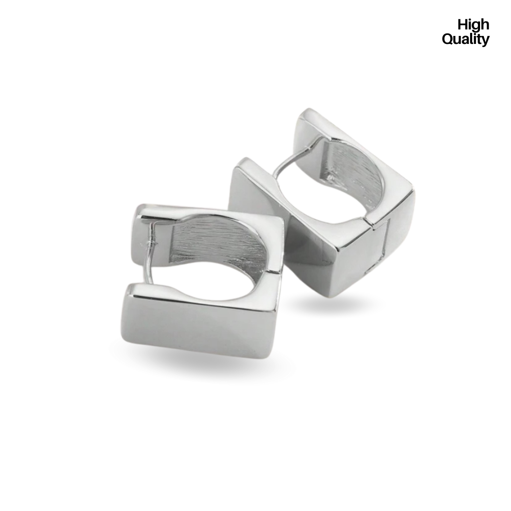 Square Rebel Silver Earring