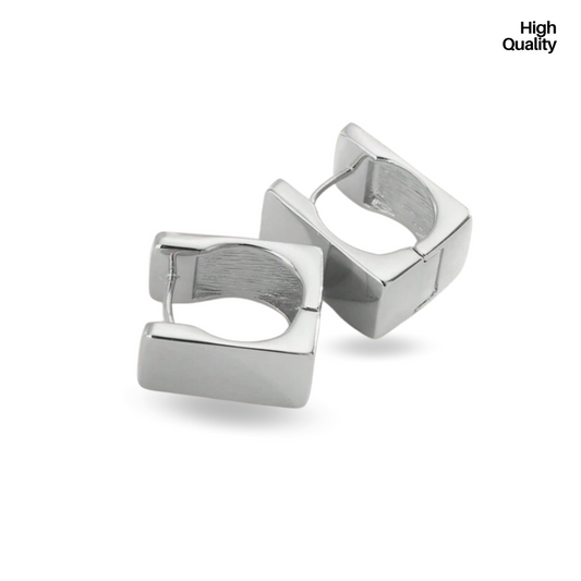 Square Rebel Silver Earring