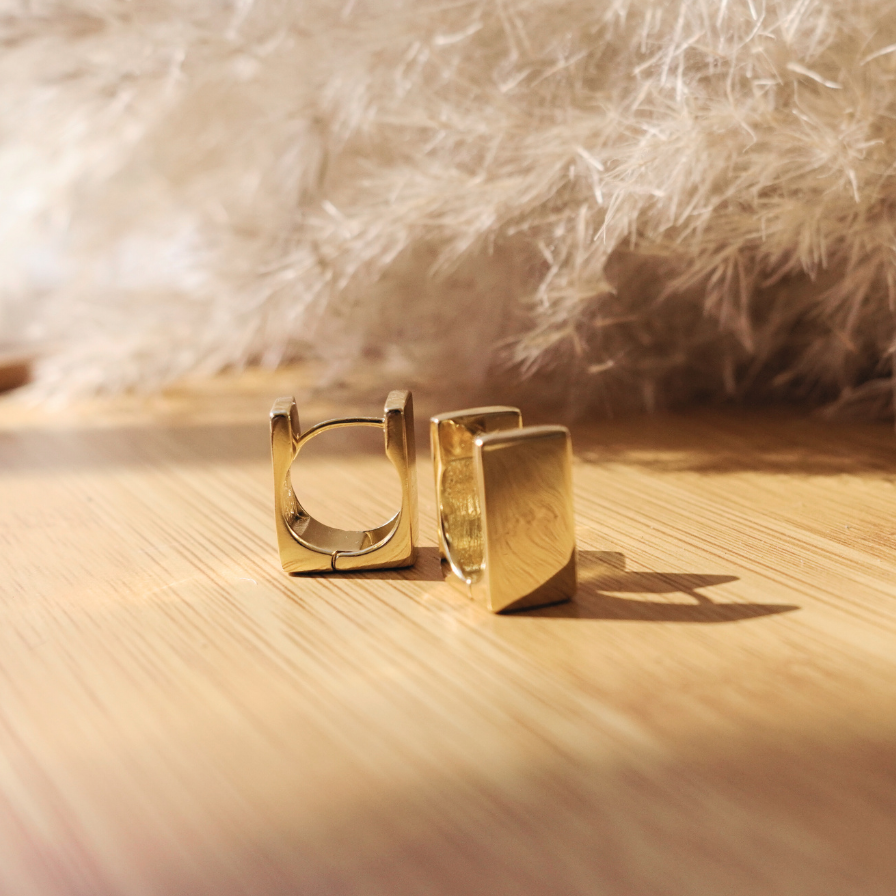 Square Rebel Gold Earring