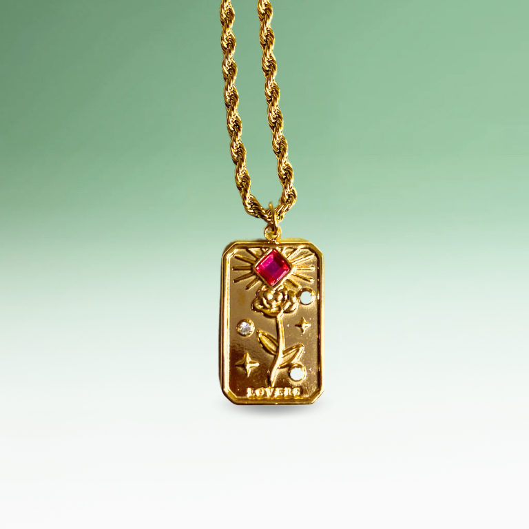 The Lovers Card Tarot Inspired Necklace